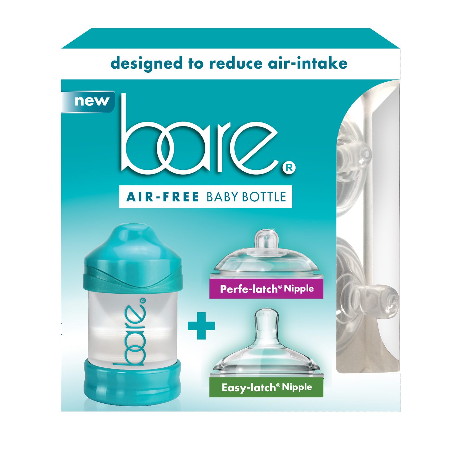 Bare 4oz Single pk. w/ Perfelatch & Easylatch nipples Bare Airfree