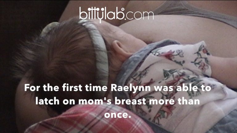 A mom-invented device helps this mom breastfeed for the first time